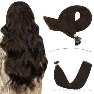 Double drawn No any split ends 100% rumy human Nano ring hair pre bonded Nano tip hair extensions Nano ring Hair extensions